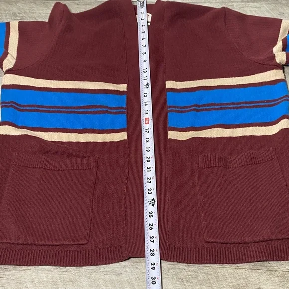 Levi's Men's Cardigan with Brown and Blue Stripes